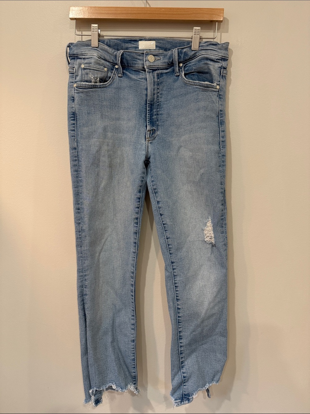 MOTHER The Insider Crop Step Chew Leg Jeans in Outerspace Wash Size 30 - Picture 2 of 10